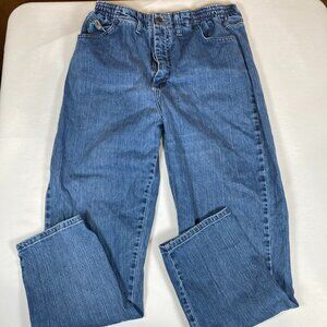 Lee Side Elastic At The Waist 14 Medium Cotton Blend Blue Jeans